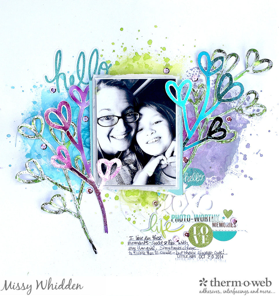 Missy Whidden Hugs & Kisses Deco Foil Scrapbook Layout
