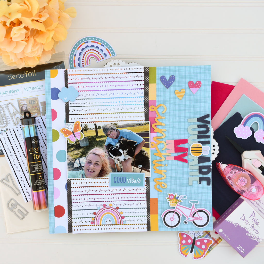 You Are My Sunshine Layout with NEW Deco Foil Products!