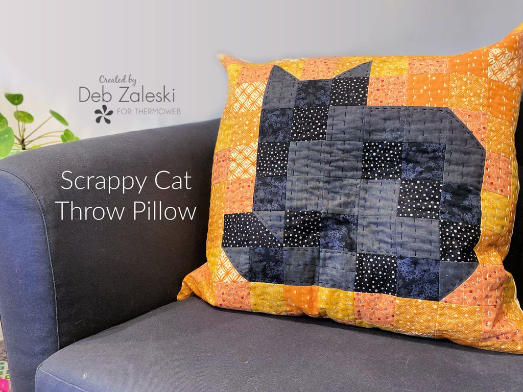Scrappy Cat Throw Pillow