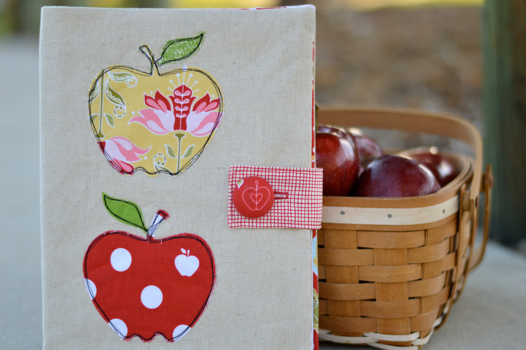 Apple Applique Composition Book Cover Tutorial