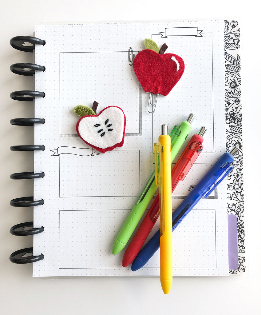 Back To School Apple Planner Felt Clip