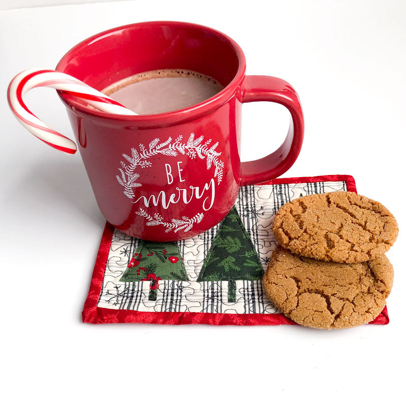 Christmas Tree Applique Mug Rug