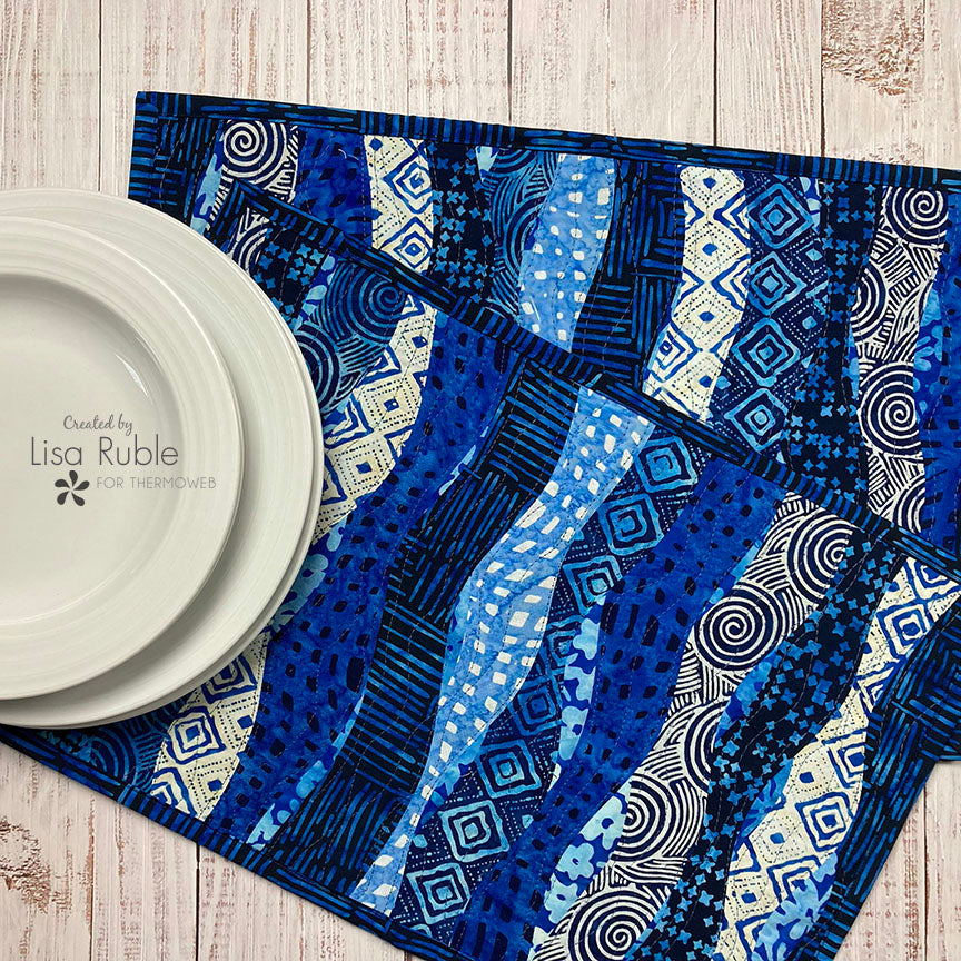 Batik Fabric Ripple Placemats with HeatnBond Fusible Adhesive