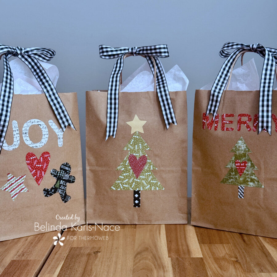Nifty No-Sew Gift Bags featuring HeatnBond