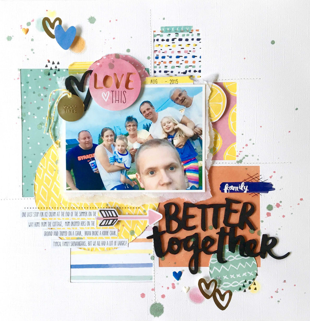 Create A Family layout with Foam Adhesives and Quilt Block Sheets