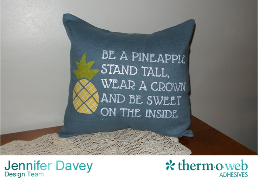 Be A Pineapple! Deco Foil Mixed Media Pillow