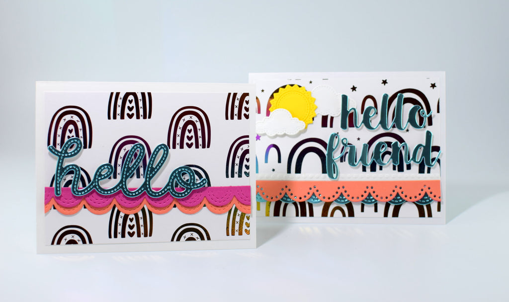 Rainbow Cards with Deco Foil Toner Sheets