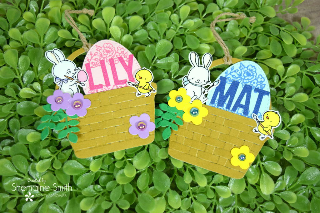 Easter Basket Personalized Gift tags with Deco Foil Flock
