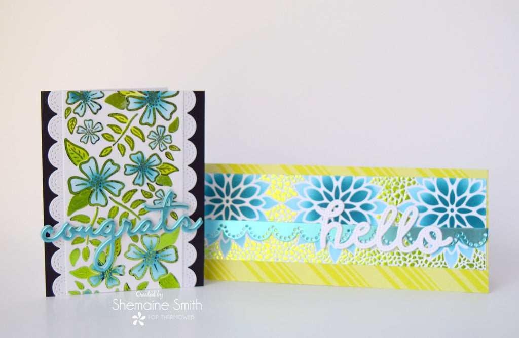 Hello and Congrats Cards Featuring Deco Foil and Simon Hurley
