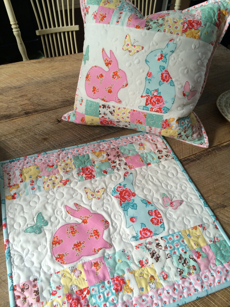 EZ Print Bunny Applique Pillow and Mini Quilt