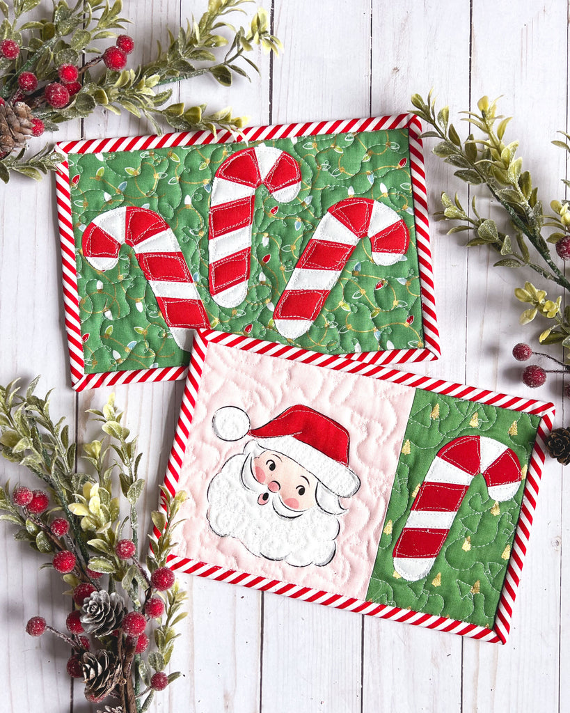 Candy Cane Mug Rug Tutorial