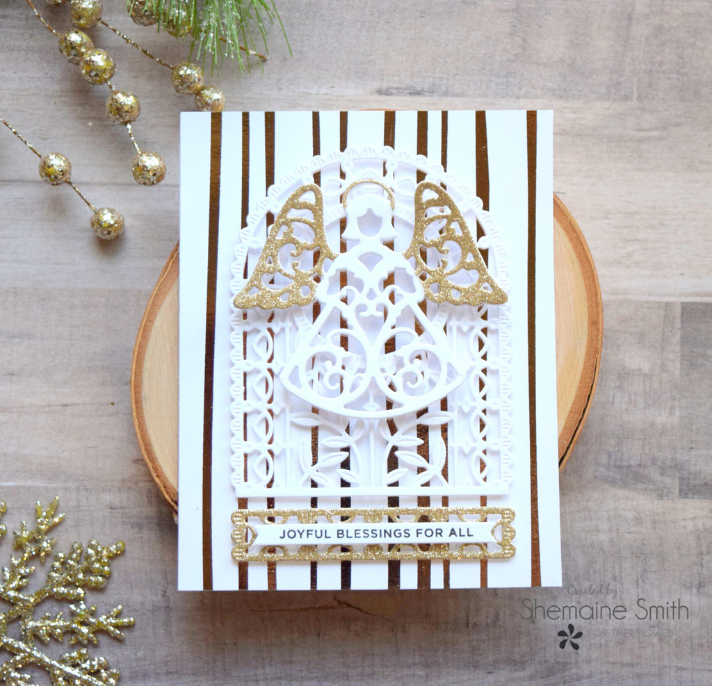 Paper Pieced Angel Holiday Card with Deco Foil