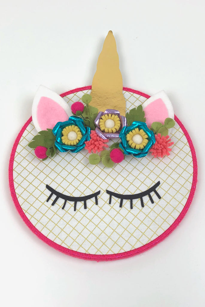 Deco Foil Unicorn Face Hoop Decor