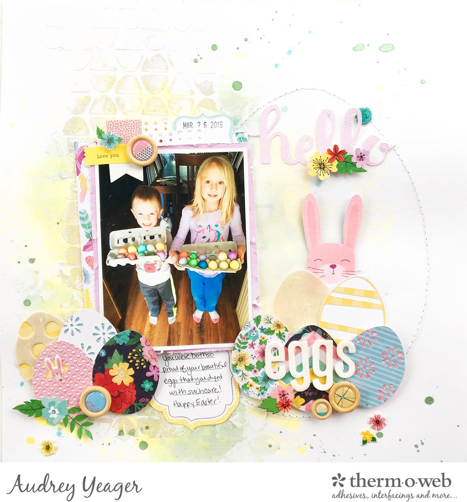 Easter Layout with Mixed Media and DecoFoil