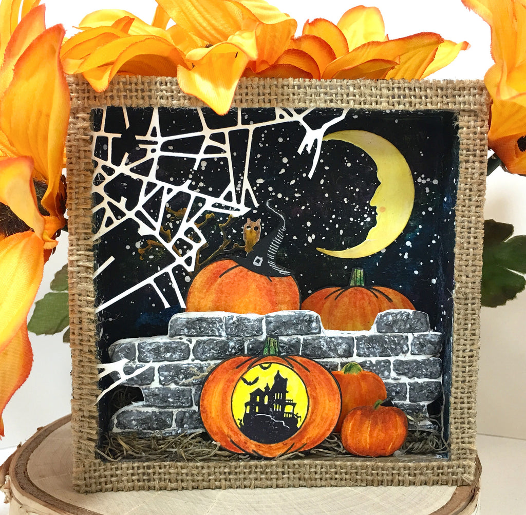 Mixed Media Mini Halloween Shadow Box