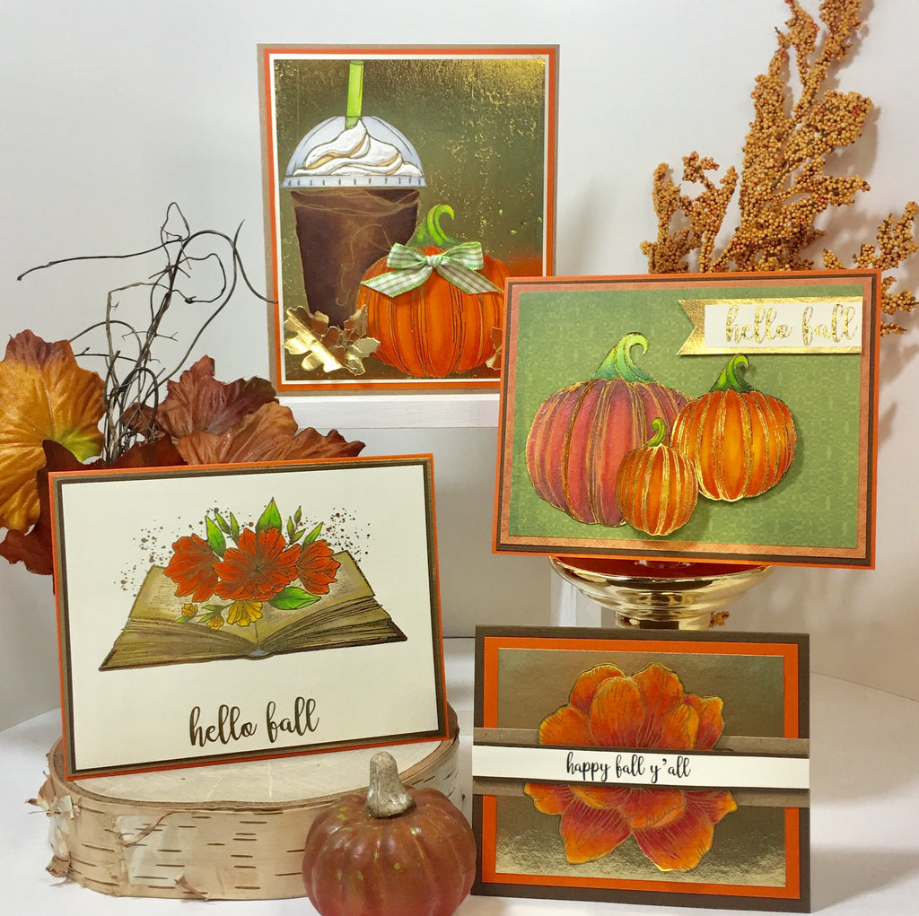 Deco Foil Fall Cards with Graciellie Design