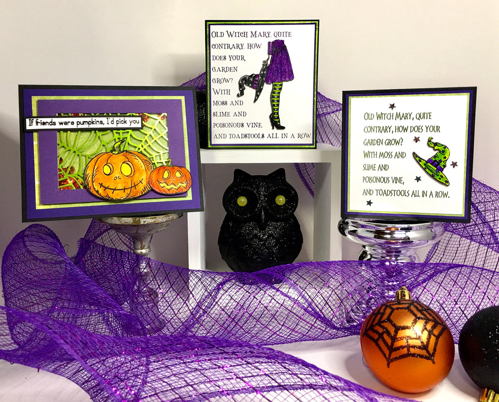 Double Double Foil and Trouble Halloween Cards