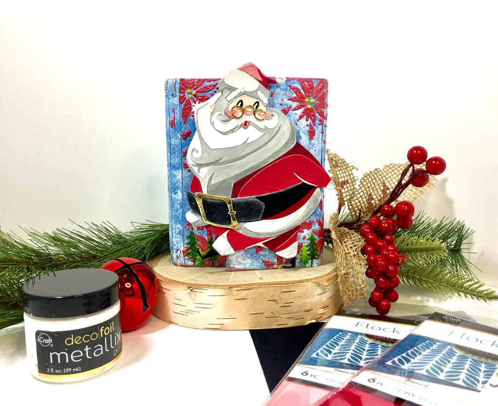 Mixed Media Santa Wrapped Journal