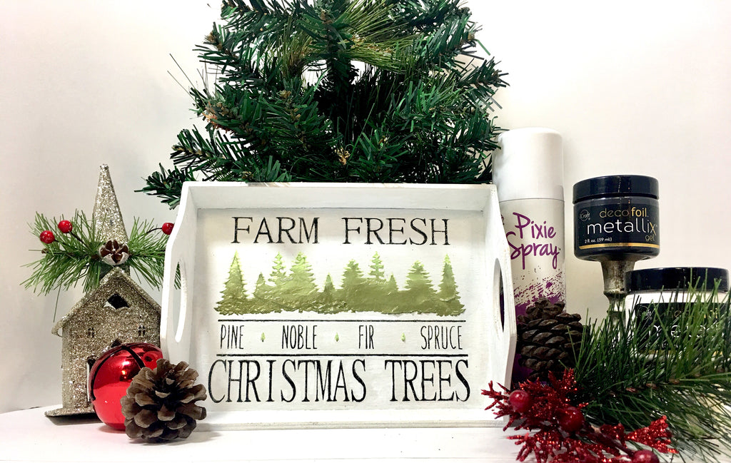 Christmas Tree Farm Tray Home Decor