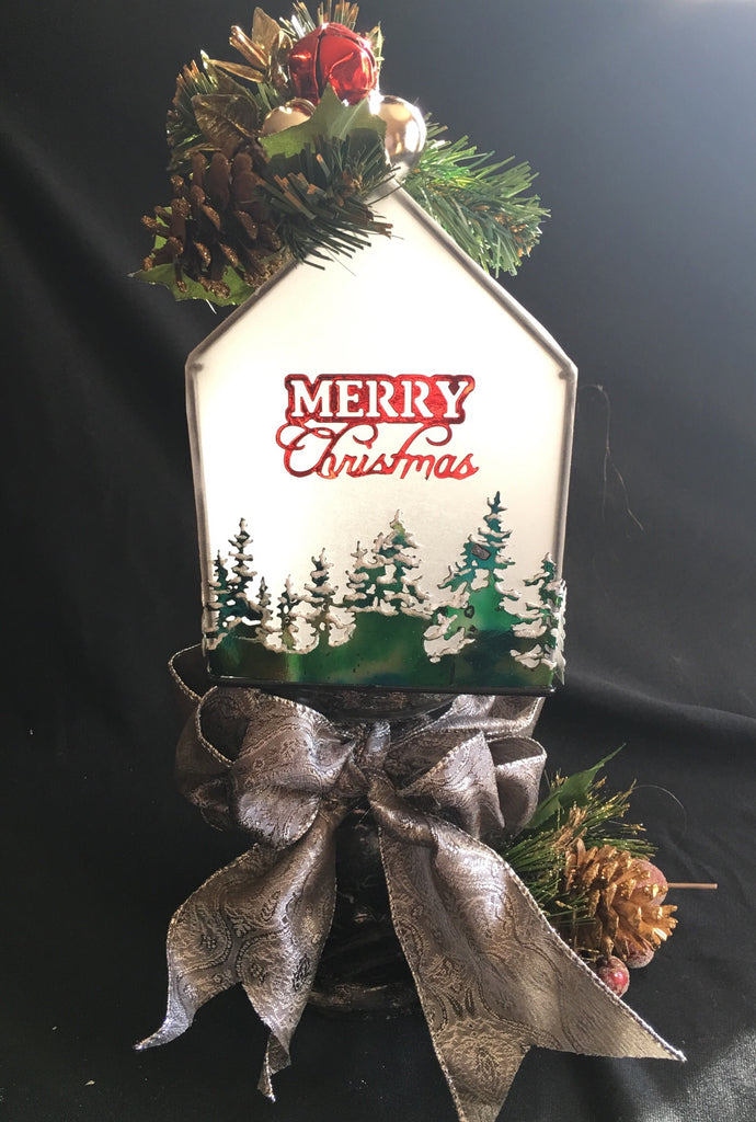 Mixed Media Christmas Luminary by Wendy Cuskey