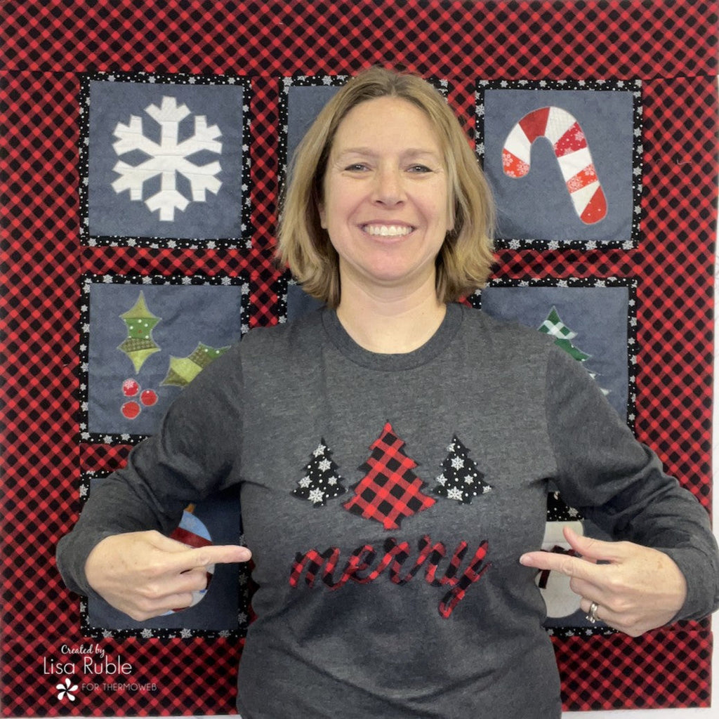 Merry T-Shirt Applique with HeatnBond Lite