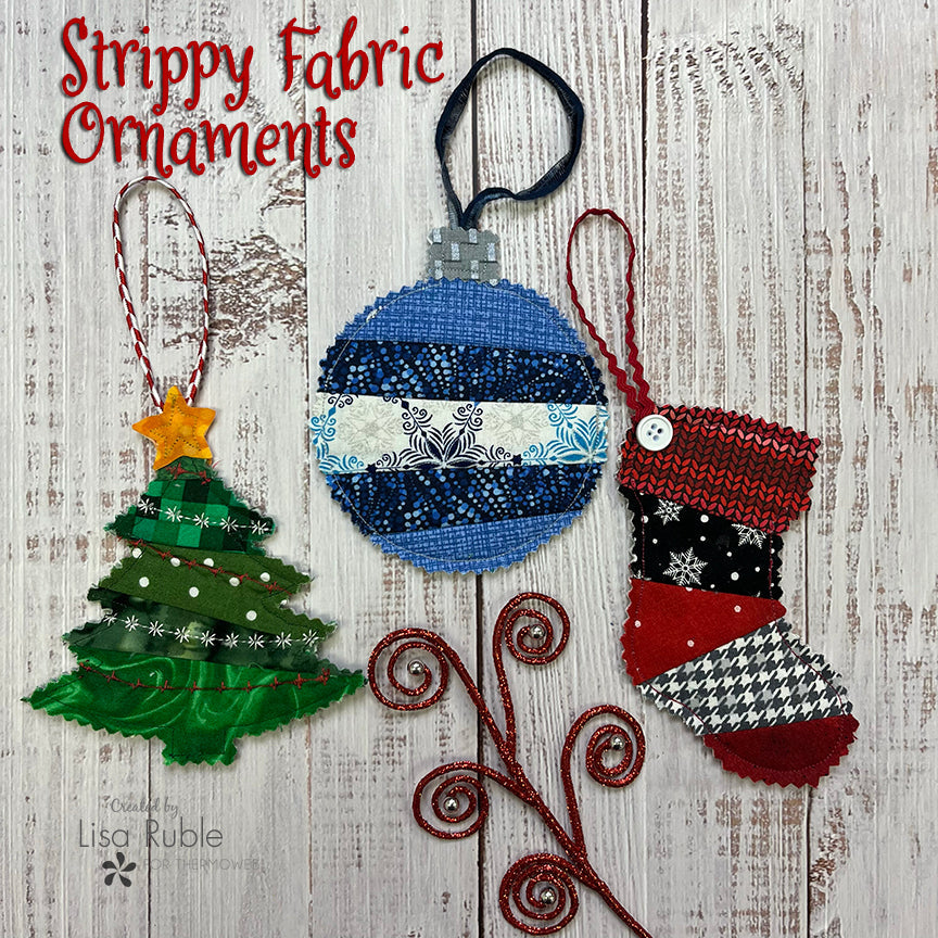 Facebook LIVE with Lisa: Strippy Fabric Ornaments