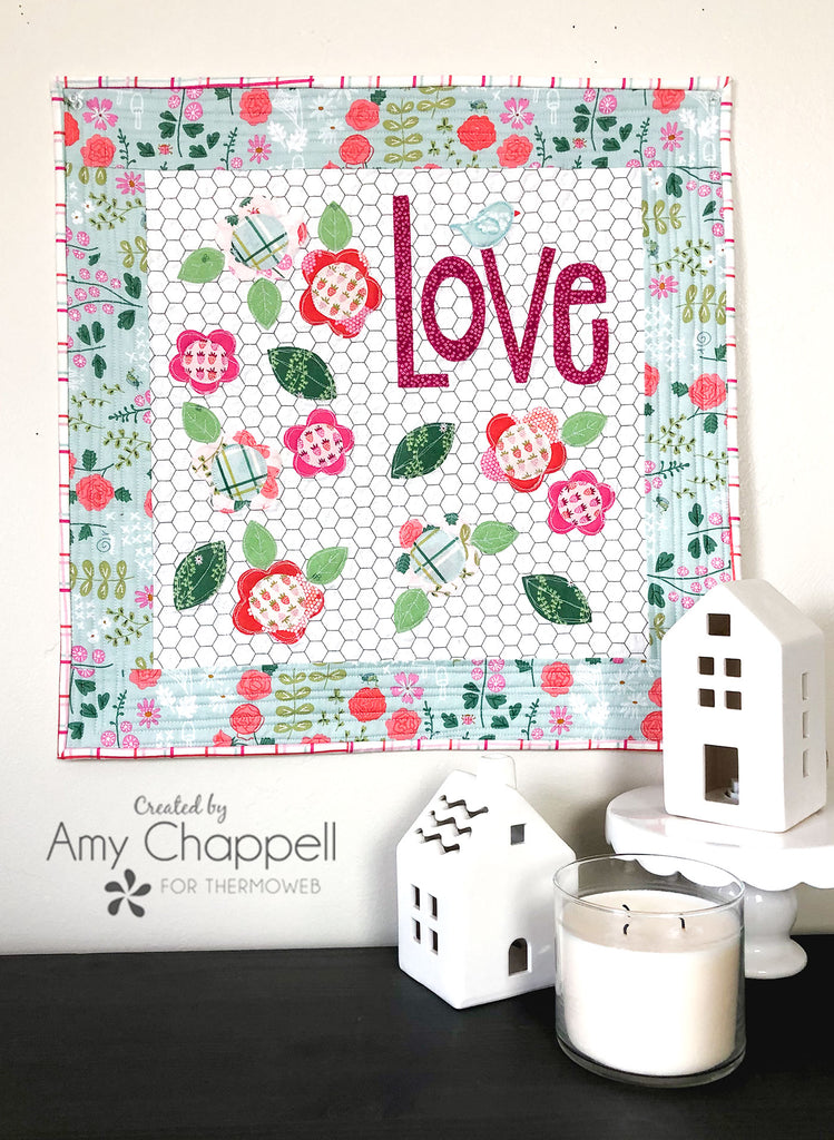 Love Applique Mini Word Quilt with SpraynBond Basting Spray