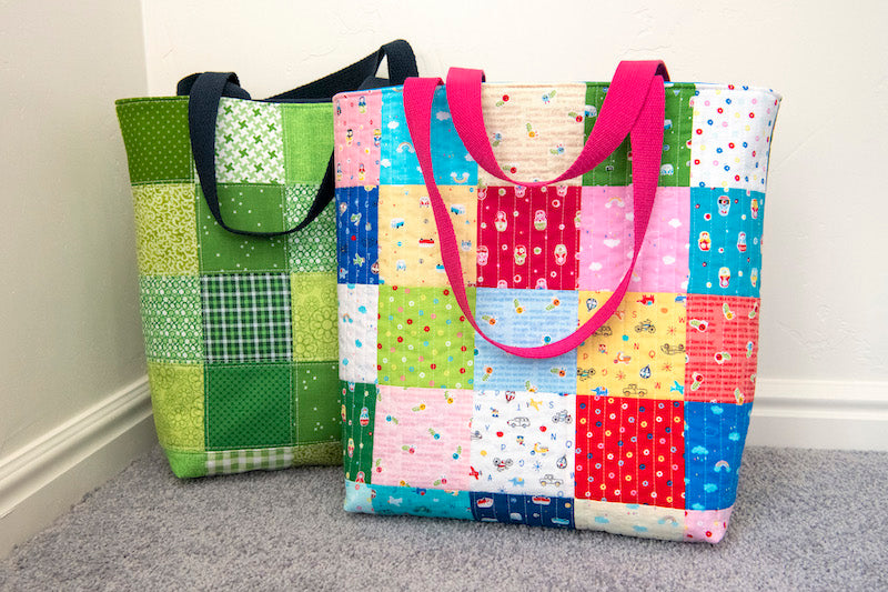Patchwork Fabric Tote with Sew-In Fleece