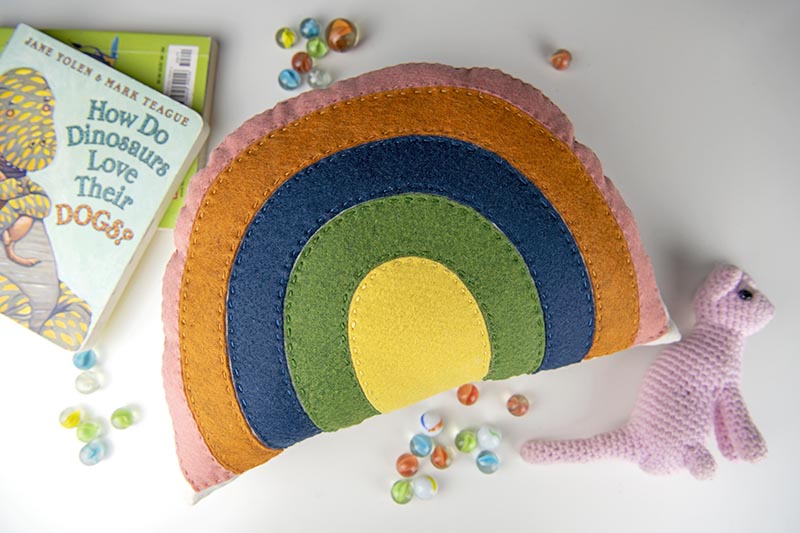 Rainbow Softie with Benzie Felt and SpraynBond Basting Spray