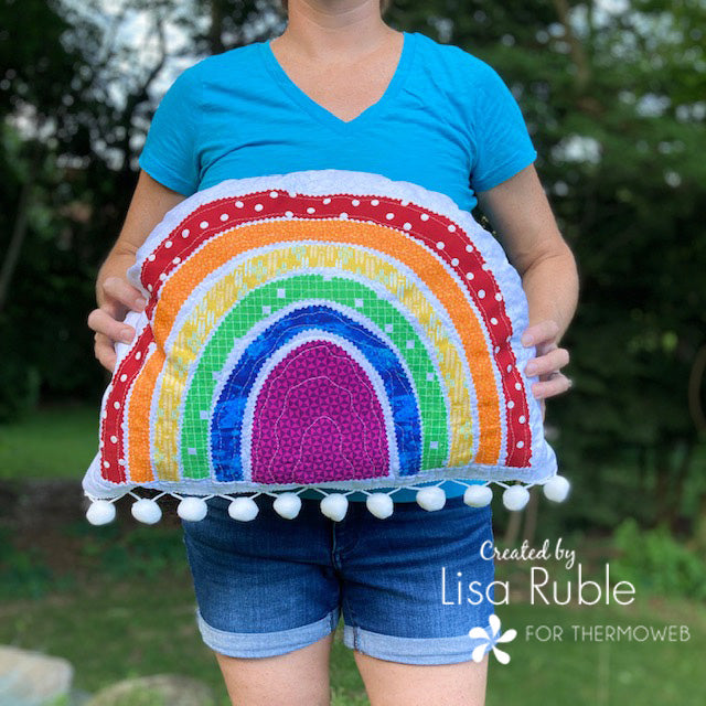 Rainbow-licious Pillow with HeatnBond Lite Fusible Adhesive