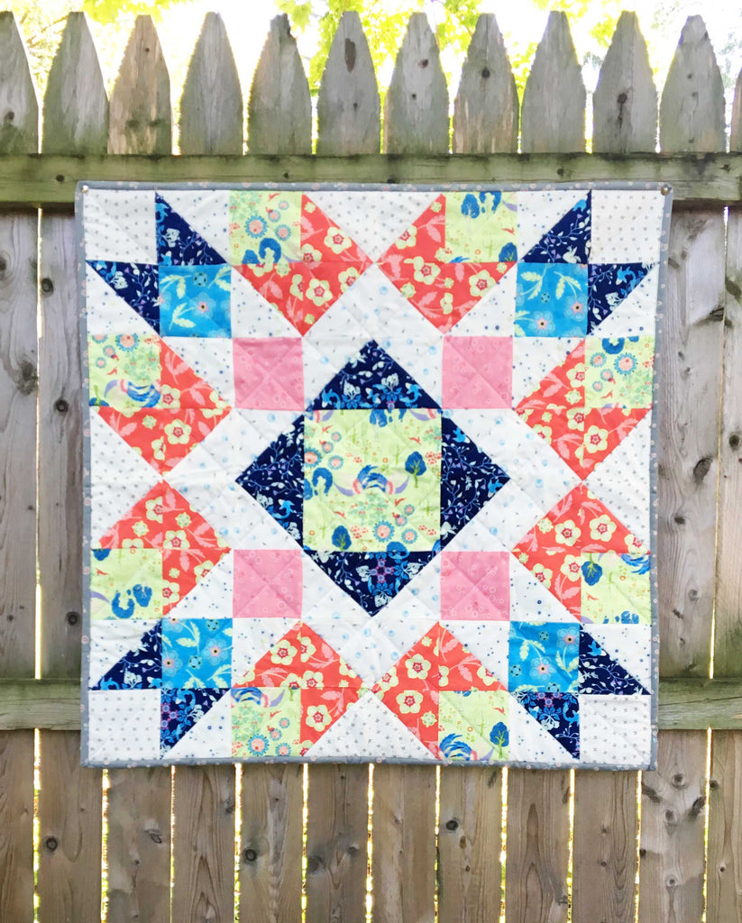 Manderly Fabric Mini Quilt, Tote Bag and English Paper Pieced Embroidery Hoop