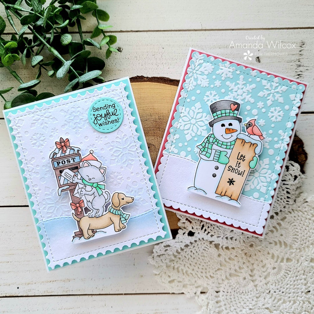 Holiday 2-for-1 Cards with Deco Foil Flock Backgrounds