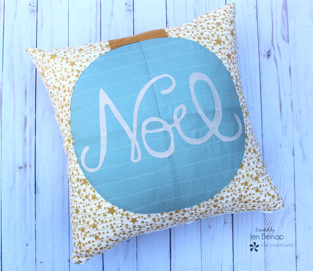 Retro Ornament Holiday Pillow with Art Gallery Fabric