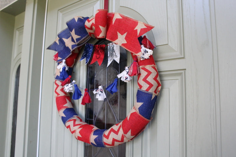 DIY Patriotic Bunting Wreath