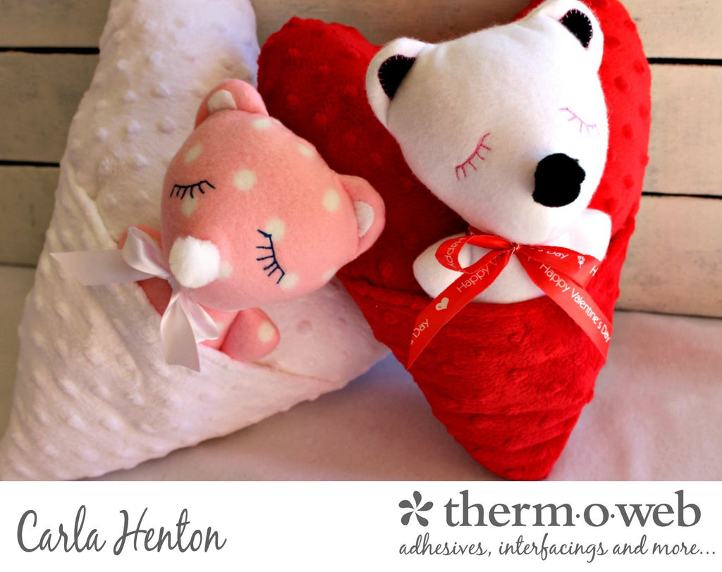 Sew A Cozy Teddy Bear Heart Pocket Pillow