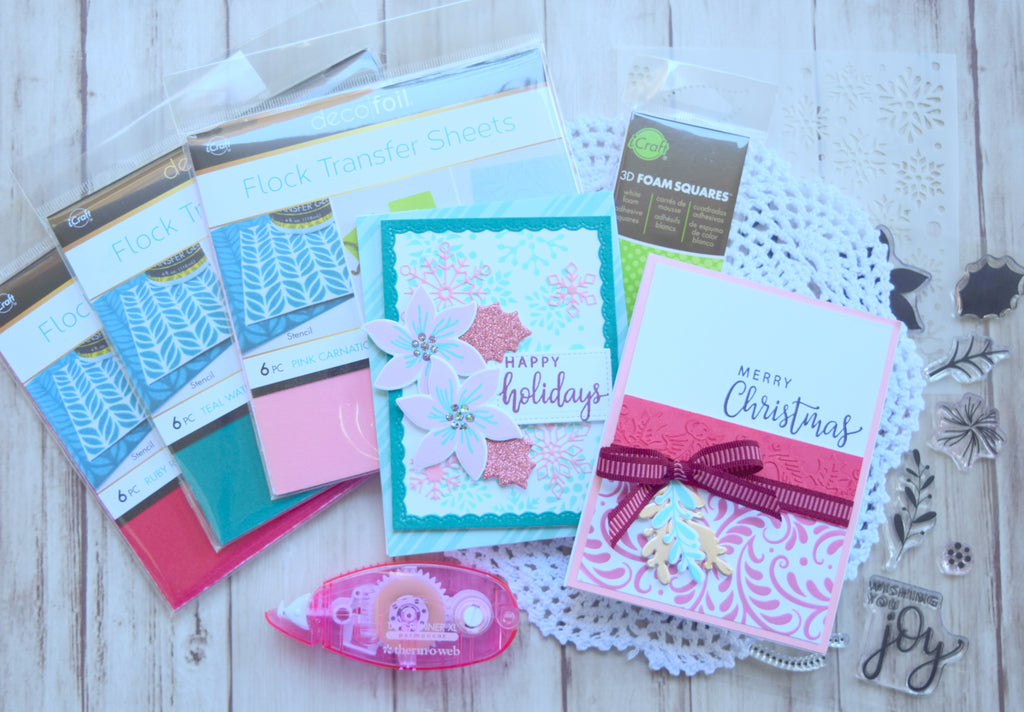 Holiday Wishes with NEW Deco Foil Flock Colors and Gina K Design StampnStencils!
