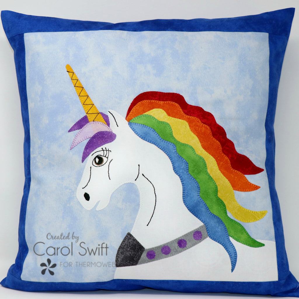 Rainbow Unicorn Applique Pillow