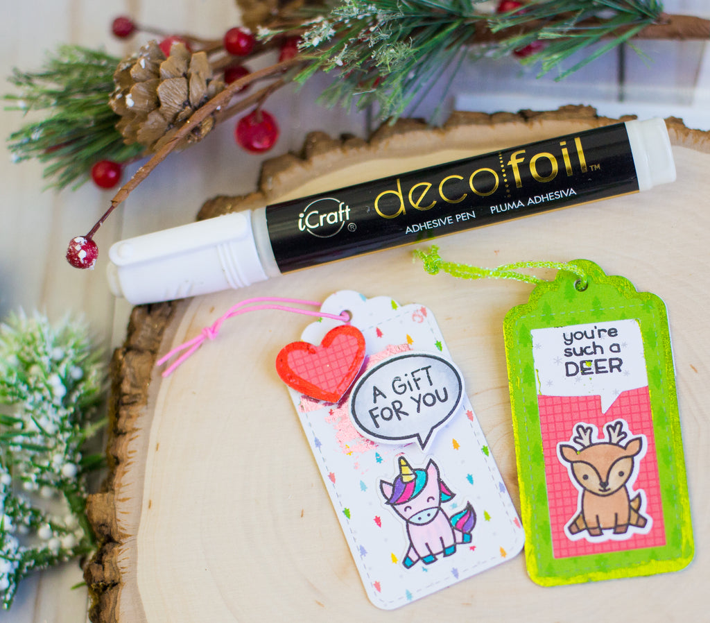 Quick and Easy Foiled Christmas Gift Tags with Lawn Fawn