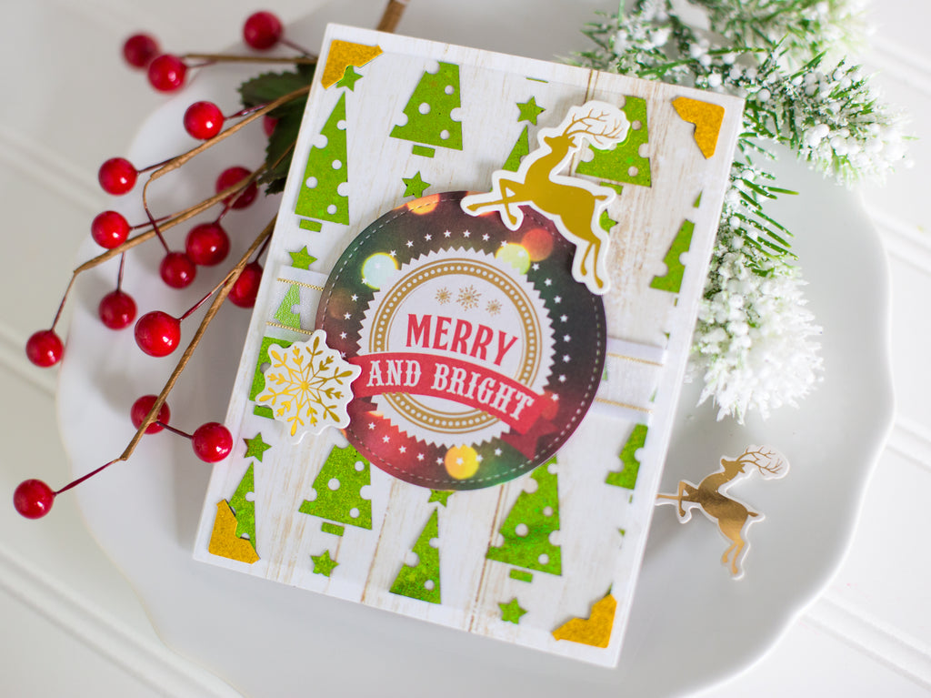 Layer Foiled Clear Toner Sheets Over Patterned Paper