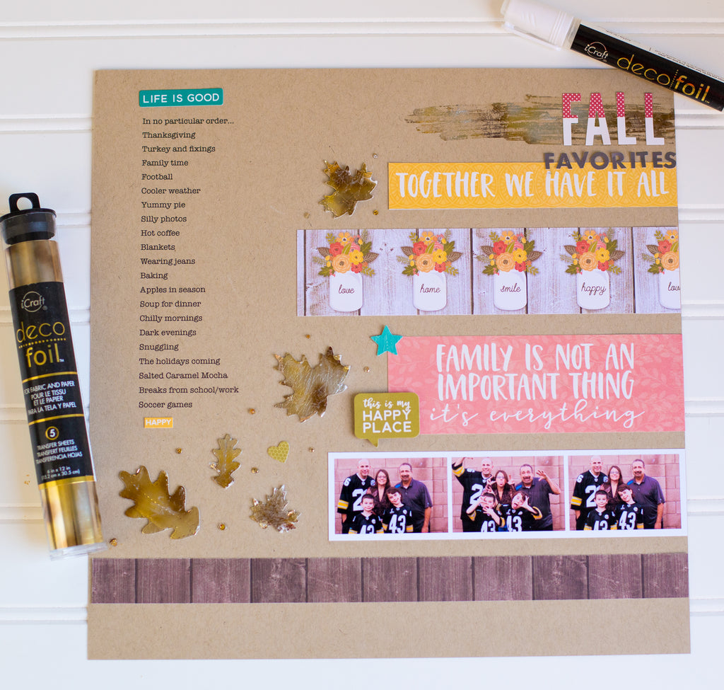 Amber Watercolor Deco Foil Fall Layout