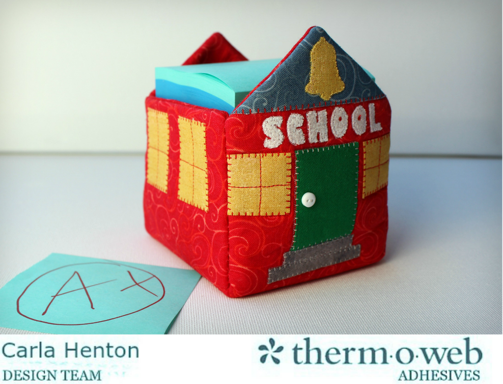 Meet the Teacher - HeatnBond Craft Interfacing Schoolhouse Sticky Note Box