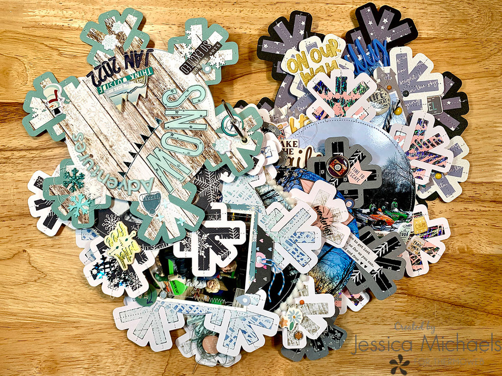 Festive Flurries - Snow Adventures Mini Album with Deco Foil Flock Glitz and Blanco Gel