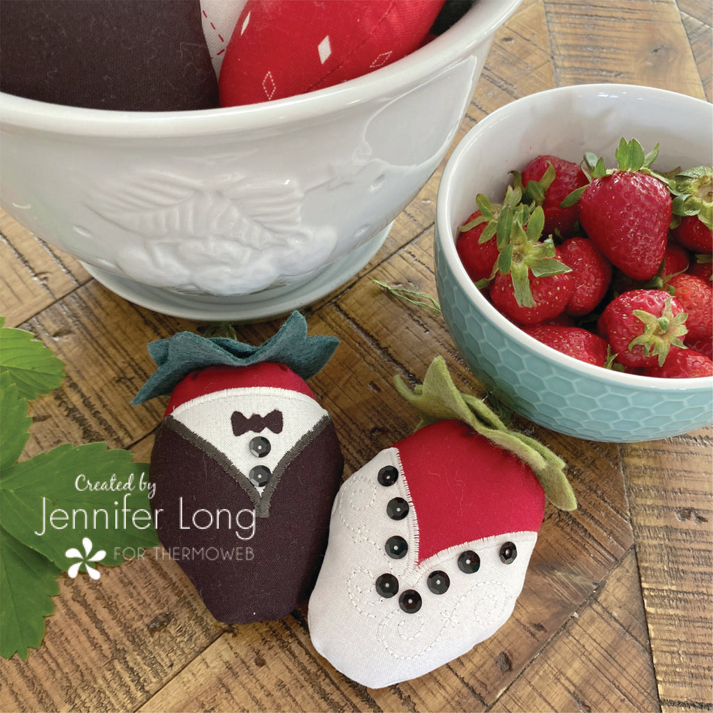 Fabric Dipped Strawberries with HeatnBond and Fabric Fuse