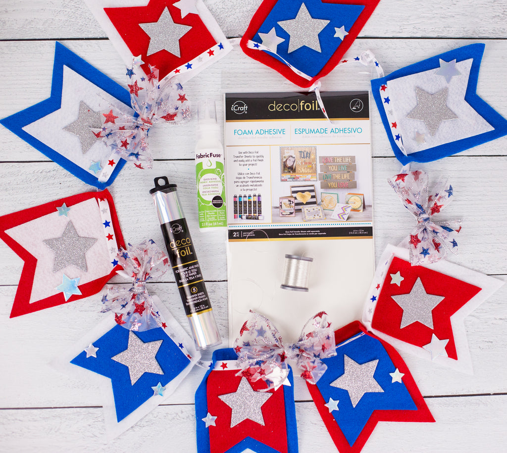 No-Sew Patriotic Felt Banner with Deco Foil