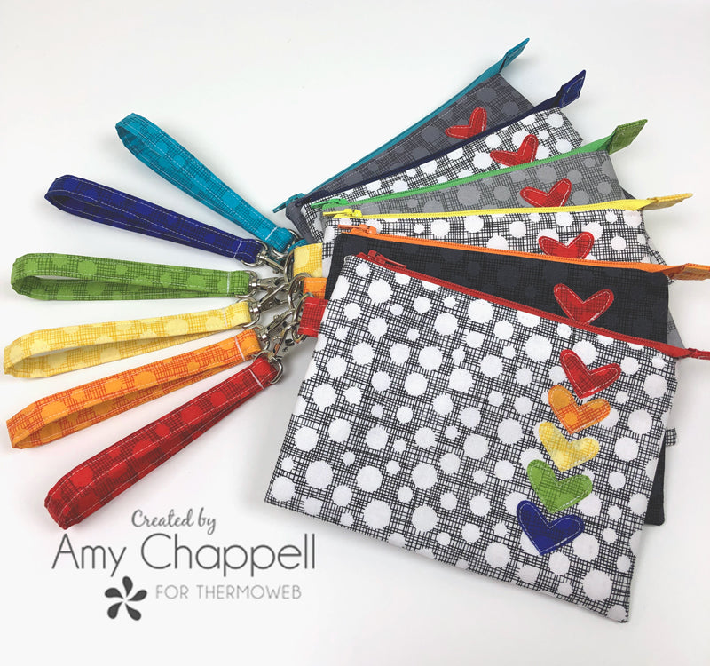 Rainbow Heart Zipper Pouch