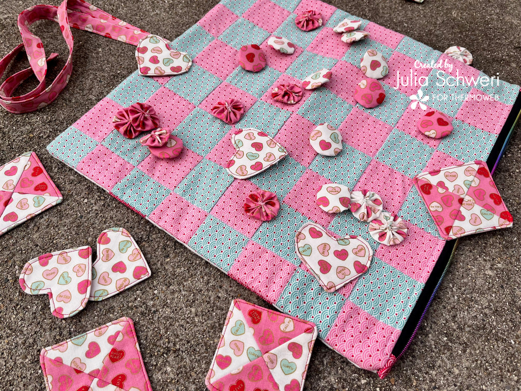 Tic Tac Toe and Checkers Roll-Up Zipper Mat Game with SpraynBond Fabric Stiffener Spray
