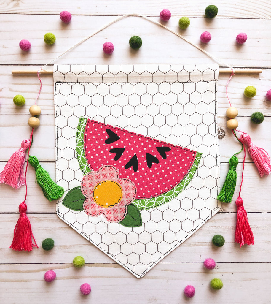 Summer Fun Watermelon Applique Banner