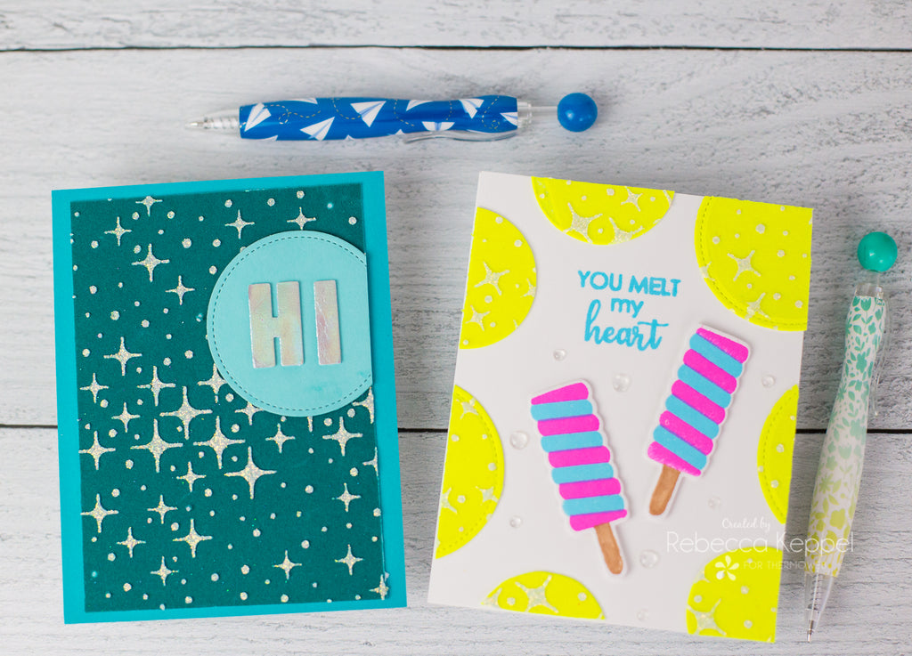 Whimsy Stamps Mix Perfectly with Glitz and Flock Backgrounds