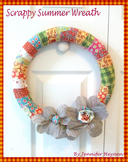 Glitter Dust a Scrappy Fabric Summer Wreath