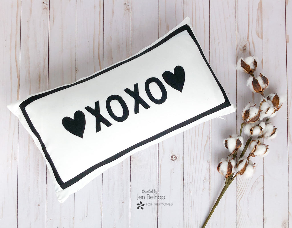 Farmhouse Black and White Valentine's Pillow